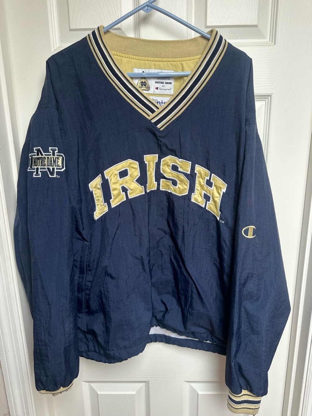 VINTAGE Champion Gold and Navy Notre Dame Pullover